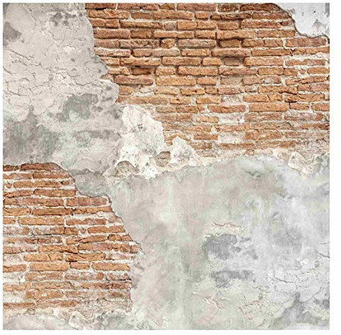 Bilderwelten Backstein Fototapete 3D inkl. Kleister 240x240cm - Vliestapete Made in Germany - Backstein Tapete Wohnzimmer - Steintapete Ziegel Tapete - Ziegelstein Tapete Flur Küche T_2289