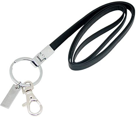 Boshiho Büro-Schlüsselband, PU-Leder, Umhängeband, Unisex, mit starkem Clip und Schlüsselanhänger für Schlüssel, Ausweishalter, USB oder Handy