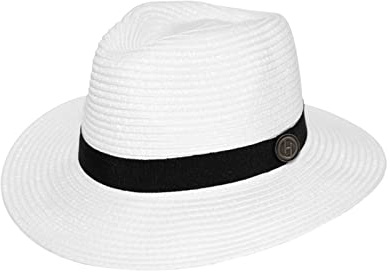 House of Ord Cape Town Reef Pana-Mate Fedora Hut Herren Sonnenhut Packbarer Golfhut mit Golfballmarker Strohhut mit UV Schutz - 3 Farben - Größe: M/L: 58 cm Farbe: Weiß