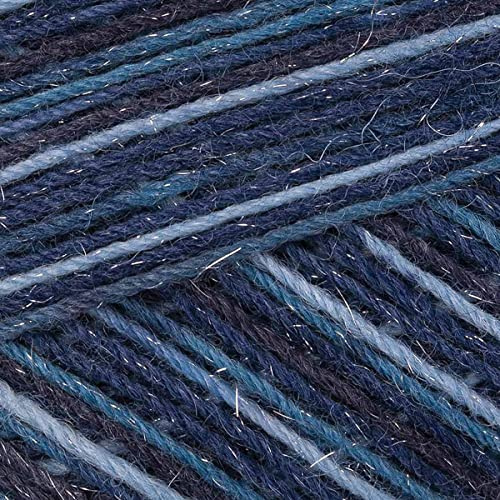 West Yorkshire Spinners Signature 4-fädig Farbe 906, Weihnachts Sockenwolle mit Glitzer