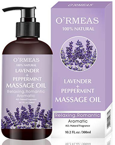 Massageöl für Erwärmen, Entspannen, Massieren Gelenkschmerzen Linderung, Lavendel Peppermint Massage Oil Massageöl Feuchtigkeitsspenden 10.2 fl.oz