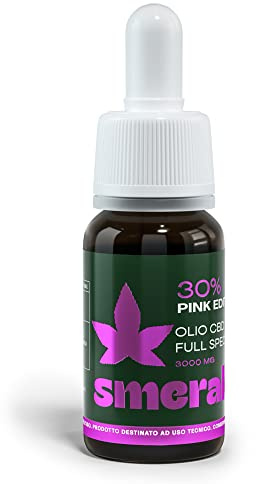 SMERALDA Huile Authentique à 30% Pink Edition Pure à 100% - Made in Italy de l’agriculture Biologique - Huile 10 ml 3000mg - Huile 100% naturelle avec pratique Compteur de gouttes