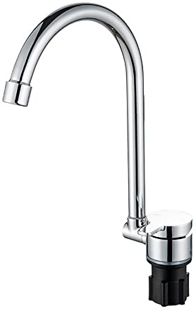 Riloer Faltbarer Wohnmobil-Wasserhahn, universell für Auto, Wohnwagen, Wohnmobil, 360 ° drehbar, Kalt- und Warmwassermischer, Wasserhahn