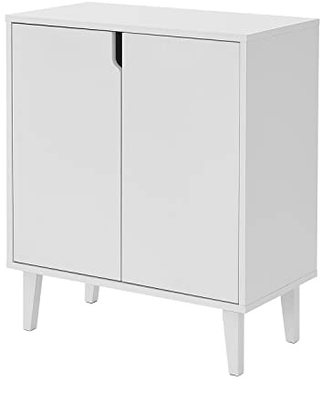 Panana Sideboard Storage Cabinet with Doors Shelf Kitchen Wooden Cupboard for Dining Room (White)