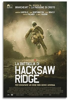 VZRSQZK Hacksaw Ridge Movie Poster Poster Decorative Painting Canvas Wall Posters And Art Picture Print Modern Family Bedroom Decor Posters 12x18inch(30x45cm)