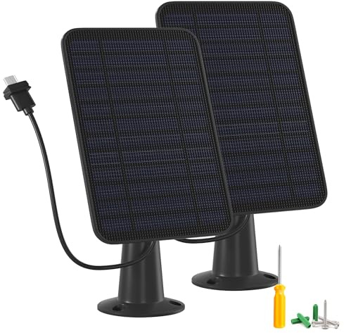 5 W Solarmodul-Ladegerät, kompatibel mit Blink Outdoor/Outdoor (3. Generation)/XT XT2 Kamera, Solarpanel für Blink-Kamera, 4 m Ladekabel und Gummistopfen, IP65 wetterfest mit sicherer Wandhalterung, 2