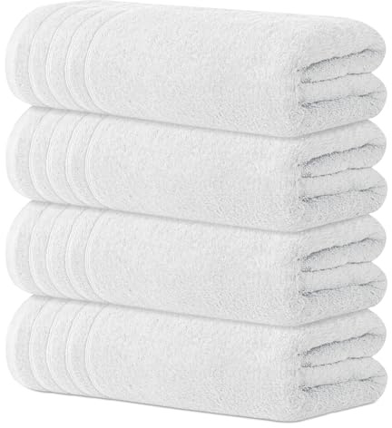 Avalon Towels Bath Towels Set of 4, Size 30 x 60 Inches - 60% Cotton, 40% Viscose Made from Bamboo, Soft and Absorbent, Quick Drying, Lightweight, Perfect for Daily Use