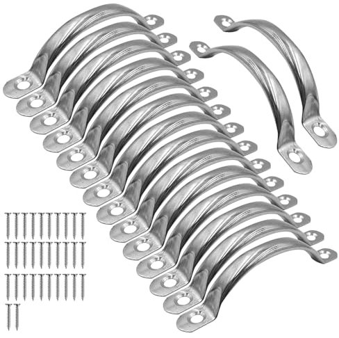 ONEBO 16 Stück Edelstahl Griffe,Schrankgriffe,Küchengriffe,Möbelgriffe,Edelstahl Schubladengriffe,Wird mit Schrauben geliefert,für Küche,Schrank,Schubladenmöbel,Bad,Schlafzimmer (98mm*19mm*12mm)