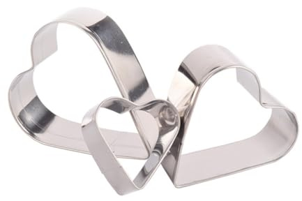 Zerodeko Cortador De Galletas Forma De Corazón De Acero Inoxidable, Set De 3 Piezas, Material Duradero, Para Hornear Repostería y Decoración, Adecuado Para Amantes Del Bricolaje y Fiestas