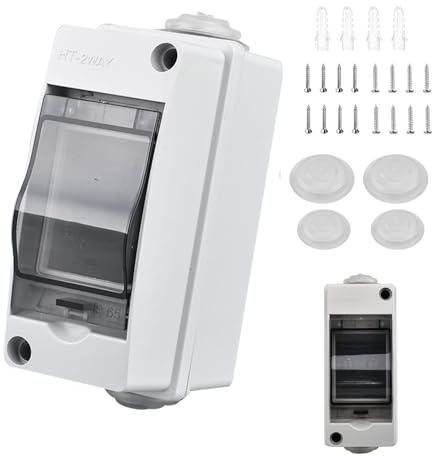 EYPINS Lot de 2 panneaux électriques extérieurs 2 modules, boîte de distribution étanche IP65,pour extérieur,jardin