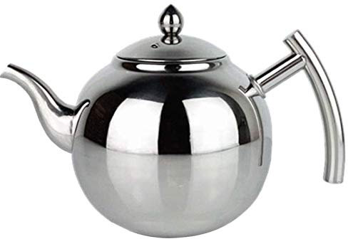 Bouilloire à thé Bouilloire en acier inoxydable sifflante sur la cuisinière avec cafetière en maille Hôtel Restaurant Bureau Utilisation Cuisinière à induction Théière/1L/1,5L/2L(1L)