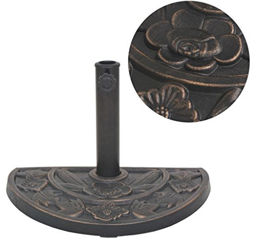 Juroupi Parasol Base Resin Half Round Bronze 9 kg,Parasol Base,Garden Parasol Base,Garden Furniture & Accessories(SPU:43655)