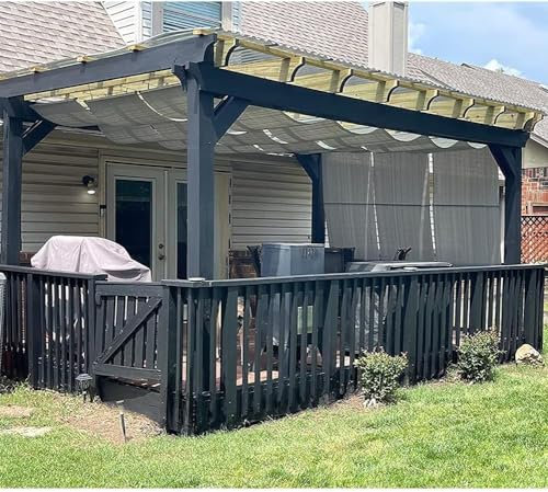 Kanduo Versenkbare Pergola-Abdeckung U-förmige einziehbare Markisen, manuelle einziehbare Gartenmarkisen, anpassbar, die Oben genannten Preise gelten for 1 Quadratmeter Einziehbare Wellenmarkise