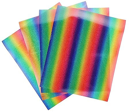 COHEALI 4 Blätter Regenbogen-glitzer für T-shirts Einfache Wärmeübertragungsfolie Waschbares Elastisches Vinyl für Den Kleidungsdruck
