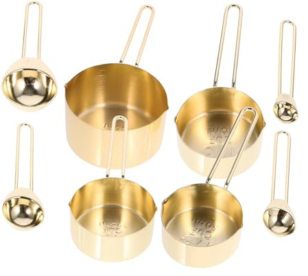 OKUMEYR 1 Set Di Misurini E Cucchiai in Acciaio Inox Cucchiaini Misurini Impilabili