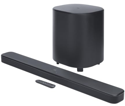 JBL Bar 500 MK2, 5.1-Channel Bluetooth Soundbar for TV with 10 Subwoofer, Dolby Atmos Surround Sound, HDMI eARC, Wi-Fi, 4K Video, PureVoice 2.0 and MultiBeam 3.0, Black