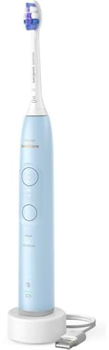Philips Sonicare 6100 HX7406/01 Electric Toothbrush, 62000 movements/min, 2 modes, 3 intensity levels, Pressure Alert, BrushSync Reminder, 2 min timer, 1 head, Light Blue