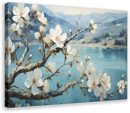 NFDVFHFRQ Blooming Apricot Tree Nature Poster Canvas Poster Wall Art Decor Print Picture Paintings for Living Room Bedroom Decoration 12x18inch(30x45cm)