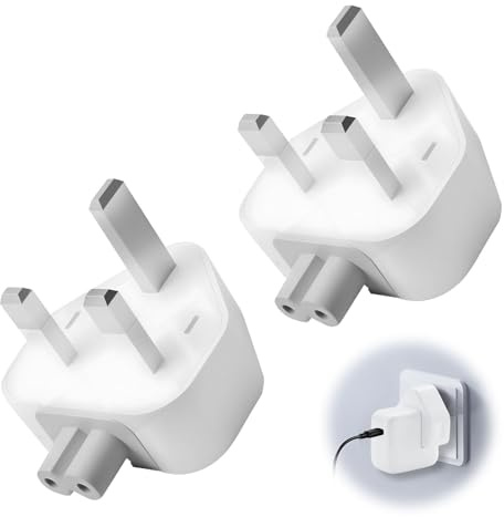 2PCS UK AC Adapter Wall Plug Power Travel Charger for USB-C Power Adapters | Flame retardant material, precise replacement,compact portable for home travel use，for macbooks pro air mac ibook ipod ipad