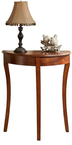 STARHMLUX Consola de Media Luna Madera Maciza, Mesa de Entrada para Recibidor y Pasillo, Mueble de Entrada Semicircular Moderno para Salón Cherry