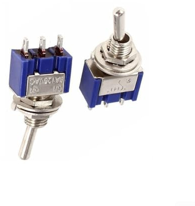 Miniatur-Kippschalter, 10-teiliges Set, SPDT 3-polig, ON, MTS102, 6A 125VAC, 1/4 Befestigungsloch