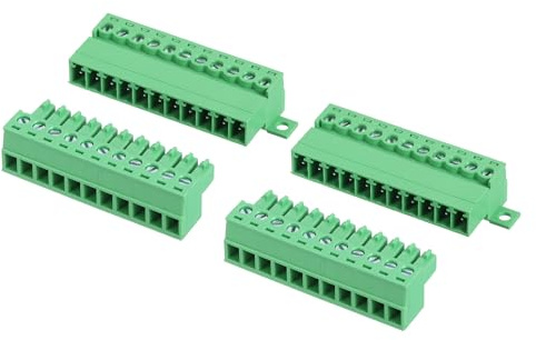 QUARKZMAN 2 Set Connettore A blocco Terminali A Vite A 11 Poli, Passo 3.81mm/0.15 Pollice Maschio E Femmina Montaggio PCB Terminale A Vite 300V 8A Connettore A blocco Terminali Verde