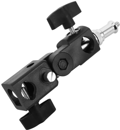 Alipis Tripod Flashlight Holder with Hot Shoe Adapter, Lightweight and Stable Support Photography Flash Clip with Umbrella Reflector Bracket, Abs and Metal Material for Travel