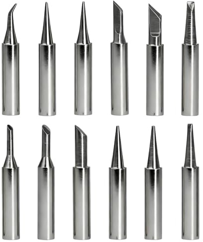 Lot de 12 Pannes de Soudure 900M en Cuivre Sans Plomb, Embouts Universels Multi-Formes pour Station de Soudage, Compatible Hakko, ERSA et Autres Fers à Souder