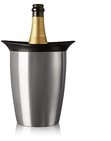 Vacu Vin Secchio per bottiglie di champagne senza ghiaggio Rinfrescatore Rigido Elegant, acciaio inossidabile, unica