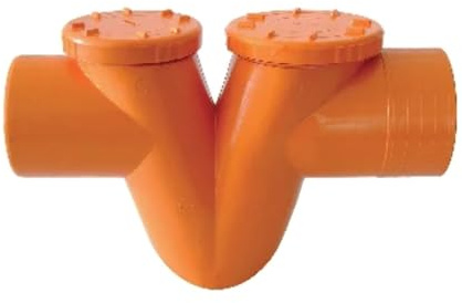 It.Re SIFONI ORIZZONTALI 2 TAPPI IN PVC ROSSO A  V  - Diam. 125