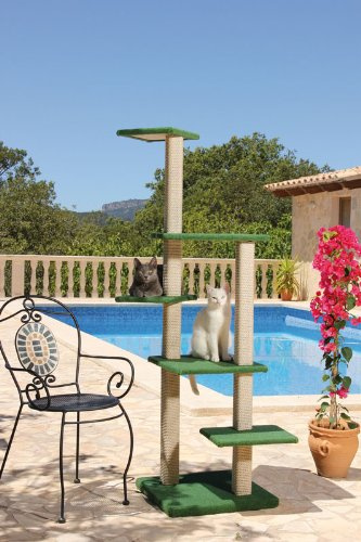 CLEVERCAT Outdoor Kratzbaum St. Tropez. Mit stufenförmig angeordneten Liegeetagen für leichten Aufstieg. Ideal auch für kleine und ältere Tiere. 7416
