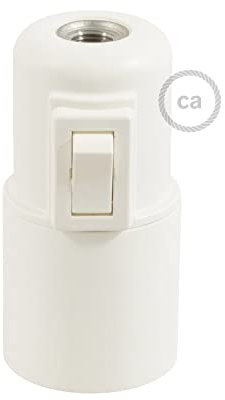creative cables - Kit portalampada E27 in termoplastica con Interruttore - Bianco