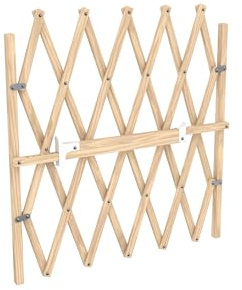 Nordlinger Pro Hochwertiges Hunde-Treppenschutzgitter, PressFix Sicheres Absperr- und Türschutzgitter für Hunde, 84cm Hoch, Verstellbar von 65cm bis zu 104cm in der Breite, Natur-Holz