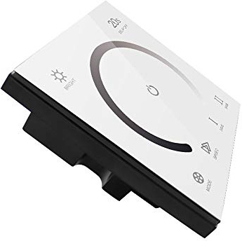 AMKI LED Wall Switch Dimmer,LED Controller,Wall- Mounted Plastic Cover Touch Panel Switch for DC12V-24V 3528 2835 5050 Single Color LED Strip Lighting(Single Color)