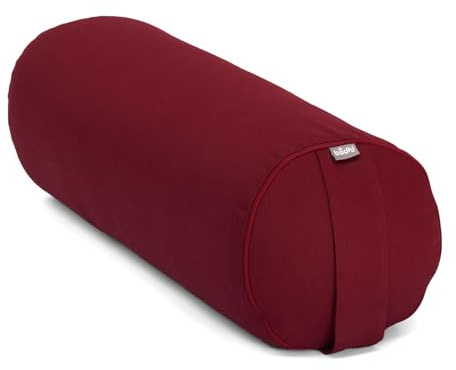 Bodhi Yoga Bolster | ECO Serie | Yogarolle mit Kapok-Füllung | Waschbarer Bezug aus 100% Bio-Baumwolle | Yogakissen für Restoratives Yoga | Groß 65 x 22 cm
