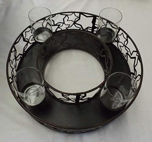 GILDE Adventskranz Sterne Metall Dunkelbraun rund 41 cm Winter-Kranz wandelbar Deko-Kranz winterliche Dekoration