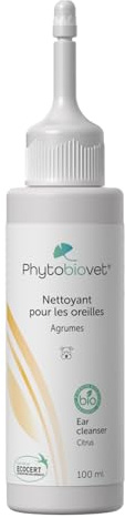 MP Labo Phytobiovet® Nettoyant pour Les Oreilles pour Chien 100 ML - Aux Extraits d’Agrumes Bio - Labellisé Ecocert Ecosoin Bio des Animaux