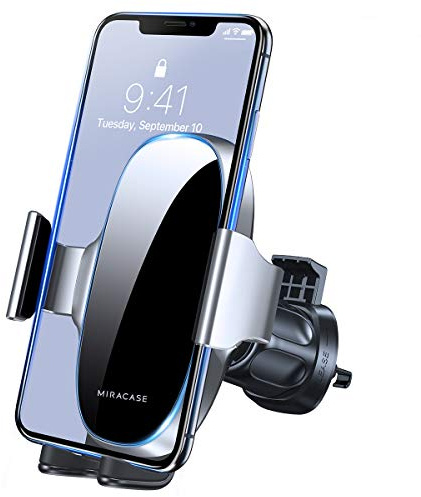 Miracase Handyhalterung Auto Handyhalter fürs Auto Lüftung Universale KFZ Smartphone Halter für iPhone 17 Pro Max/16/15/14/13/ 12/11/ Samsung/Huawei/Xiaomi usw Silber