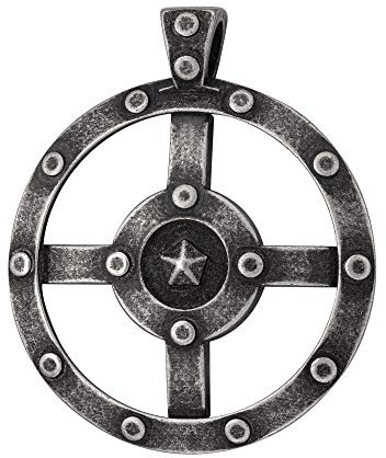 Keltisches Rad-Kreuz Mittelalter Anhänger 925 Sterling-Silber für Herren mit Lederkette/Lederband Länge wählbar.