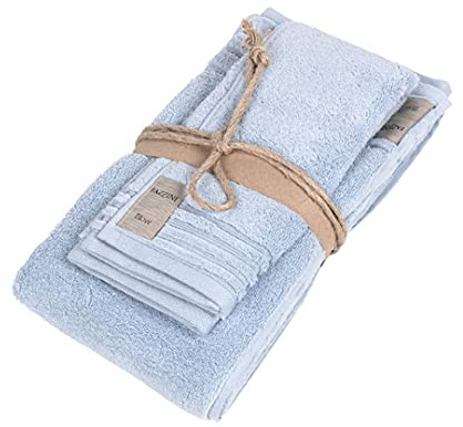 Fazzini COCCOLA Coppia ospite e Asciugamano - Taglia: 40x60/60x110,Colore: COCCOPP - Blue Fog