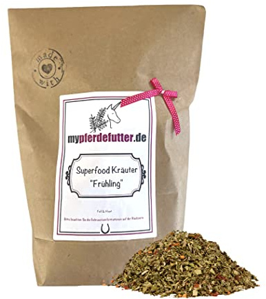 mypferdefutter Frühlings-Kräuter für Pferde 100% Natur PUR - Pferdekräuter frei von Zusätzen für Dein Lieblingspferd - natürliche Vorbereitung auf die Weisesaion - unterstützt den Fellwechsel (1000 g)