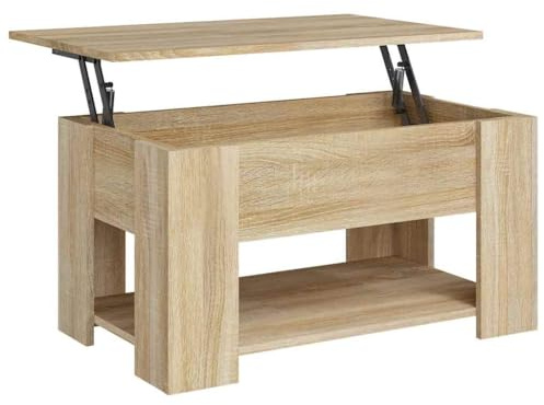 vidaXL Mesa de Centro Mesita Auxiliar Consola Lateral Salón Sofá Sala de Estar Café Muebles Mobiliario Madera Contrachapada Roble Sonoma 79x49x41 cm