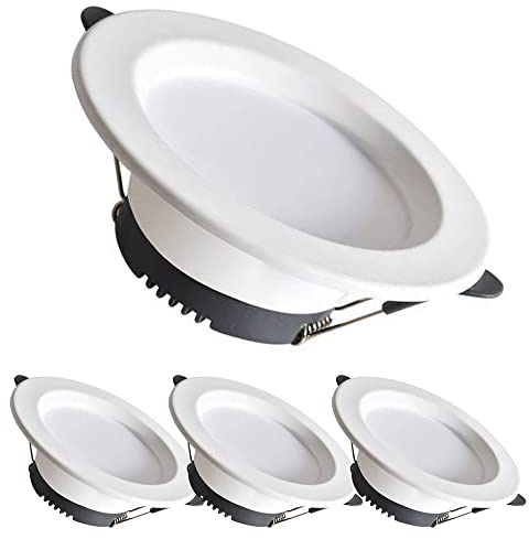 FAZRPIP 9W LED Downlight Recessed Ceiling Lamp led Flat Spot Lights Ultra-Thin Round Aluminum Alloy Recessed Lights Baffle Trim Panel Light embedded hole light