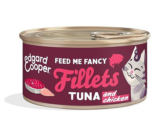 Edgard & Cooper Katzenfutter Nassfutter (Thunfisch/Frisches Huhn, 70g x 24), Filetins für Katzen, sterilisiert oder aktiv, frisches Fleisch und natürliche Inhaltsstoffe, ohne Getreide, ohne