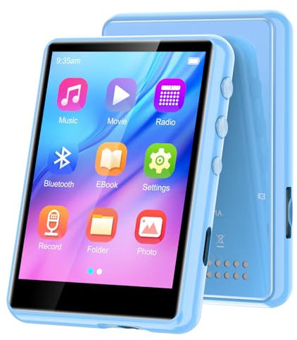 64GB MP3 Player with Bluetooth 5.3, ZAQE 2.4 inch Full Touchscreen Portable Music Player HiFi Lossless Digital Audio Player with Speaker, FM Radio, E-Book, Support up to 128GB