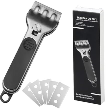JIEYUCHU Raschietto Vetroceramica, Professionale Raschietto Vetro con 5 Lames, Raschietto Cucina, Multifunzionale Raschietto per Pulizia Ceramica, Forno, Piano a Induzione, Piastrelle, Pavimento