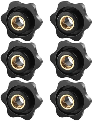 BOUMVID 6 Tornillos de Estrella M8, Tornillos de Mariposa de 32mm de Diámetro Exterior, Tuercas de Mariposa, Rosca Tornillo de Mariposa Negros, Tuercas de Perilla Palomilla de Sujeción Estrella