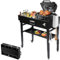 GFTIME Carro de barbacoa para Ninja Woodfire serie OG700, carrito de servir portátil, carrito de mesa plegable para Weber Q1000 Q2000, mesa de barbacoa para horno de pizza, piedra negra, altura
