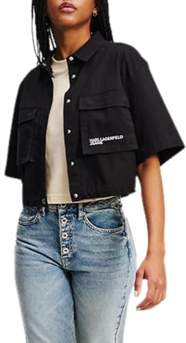 KARL LAGERFELD JEANS Women Utility Blouse Black S