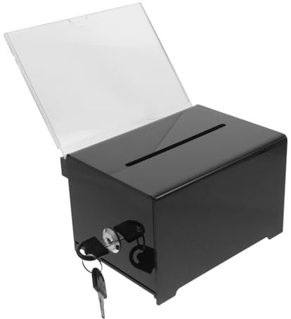 WATIIFUFU Spendenbox Mit Schloss Aus Für Wahlurnen Kummerkasten Und Fundraising Robuste Aufbewahrungsbox Mit Schlitz Für Stimmzettel Und Bargeld Sicher Und Praktisch